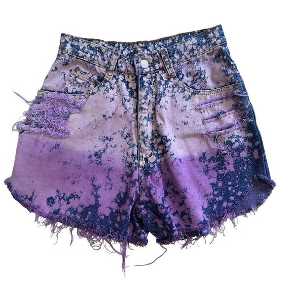 Vintage Jordache High Waist Shorts Purple Acid Washed 5/6 S/XS - Picture 1 of 7
